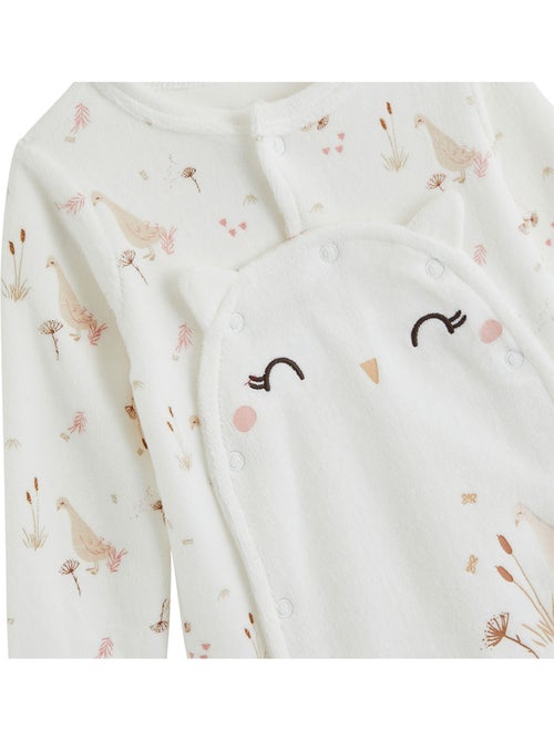 Babypyjama van velours met klepopening margot - Kiabi
