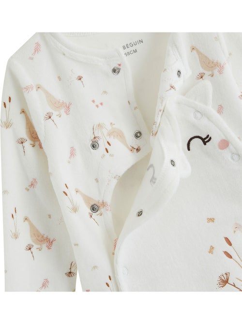 Babypyjama van velours met klepopening margot - Kiabi