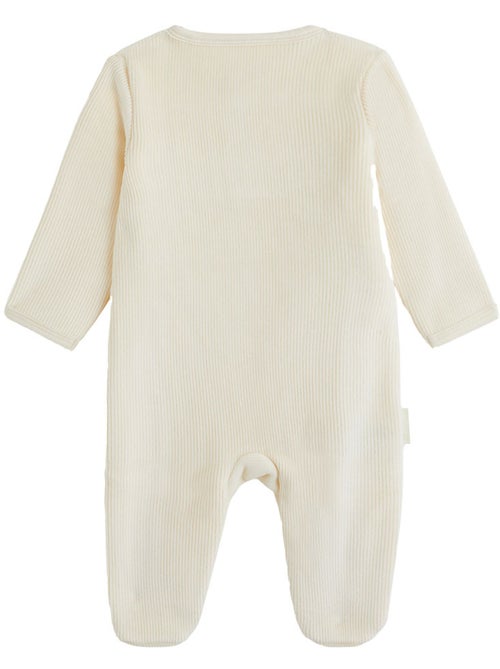 Babypyjama van velours met klepopening sneeuw - Kiabi