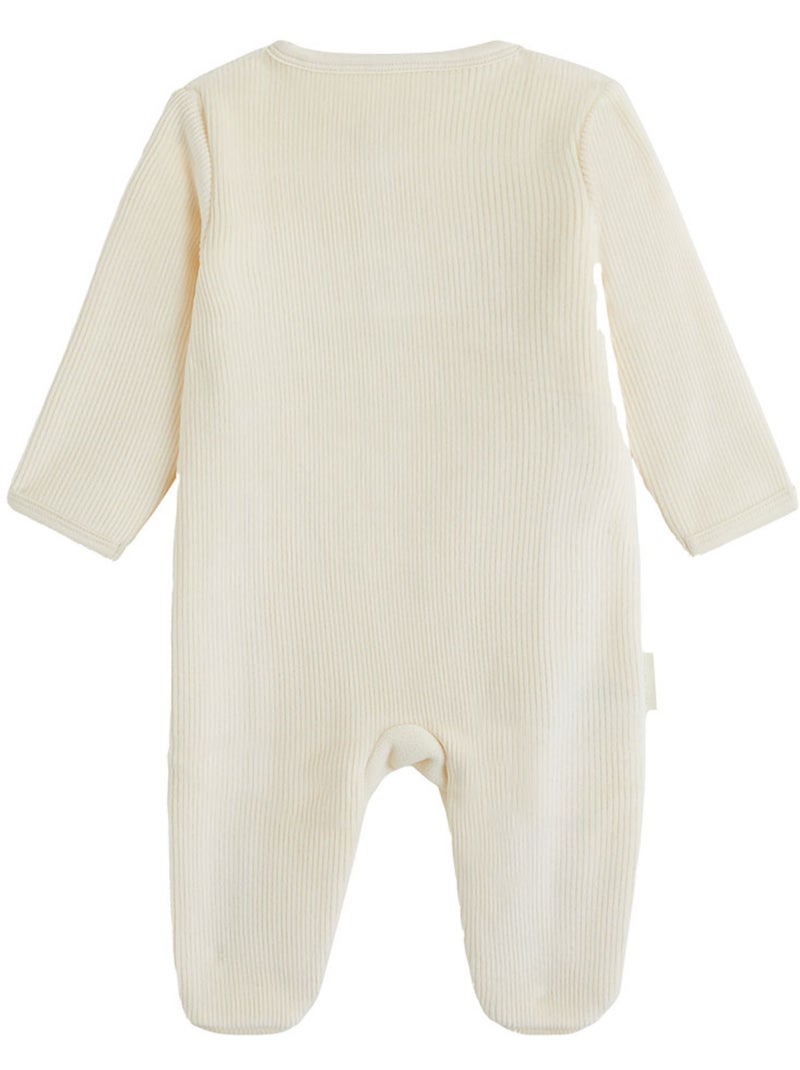 Babypyjama van velours met klepopening sneeuw Ecru - Kiabi