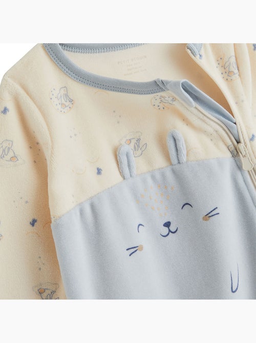 Babypyjama van velours met melkwegmotief en ritssluiting. - Kiabi
