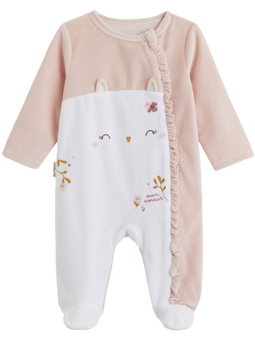 Babypyjama van velours met ritssluiting miette - Kiabi