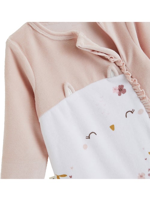 Babypyjama van velours met ritssluiting miette - Kiabi