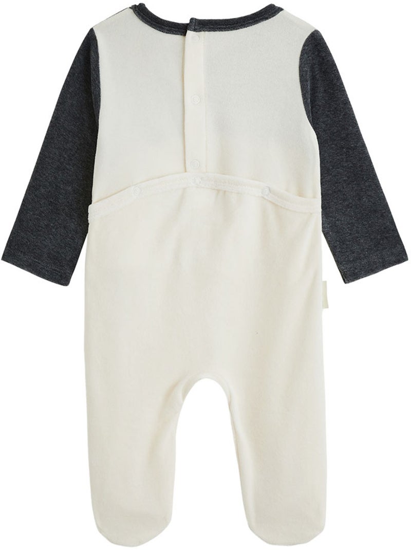 Babypyjama van velours québec Grijs Grijs - Kiabi