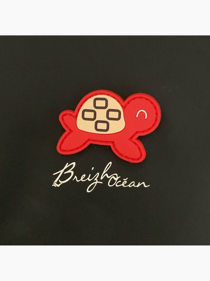 Babyregenjas met capuchon 'Breizh Ocean', gestreepte binnenponcho met borduurwerk Marineblauw - Kiabi
