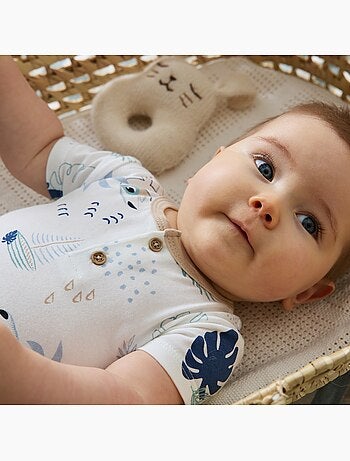 Babyrompertje en katoenen gaasbroekje met toekanmotief