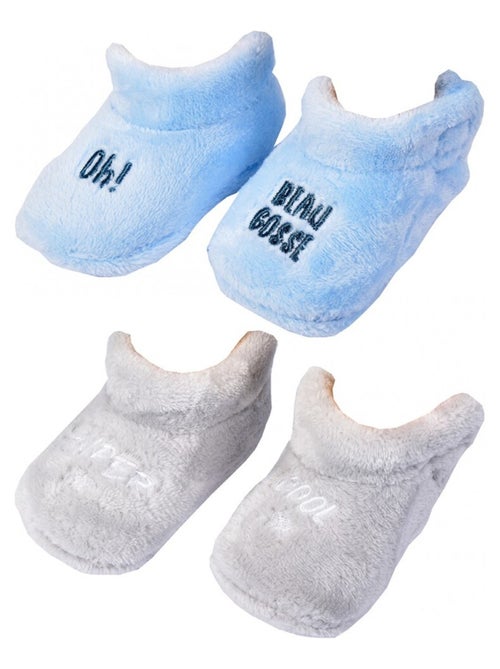 Babyschoentjes Cocooning Fantaisie - Set van 2 - Kiabi Babyschoentjes Cocooning Fantaisie - Set van 2 - Kiabi