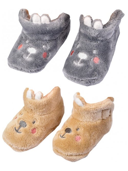 Babyschoentjes Cocooning Fantaisie - Set van 2 - Kiabi Babyschoentjes Cocooning Fantaisie - Set van 2 - Kiabi