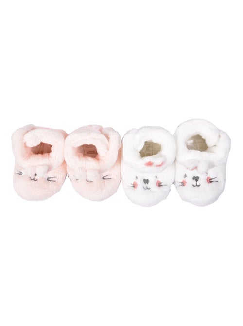Babyschoentjes Cocooning Fantaisie - Set van 2 - Kiabi Babyschoentjes Cocooning Fantaisie - Set van 2 - Kiabi