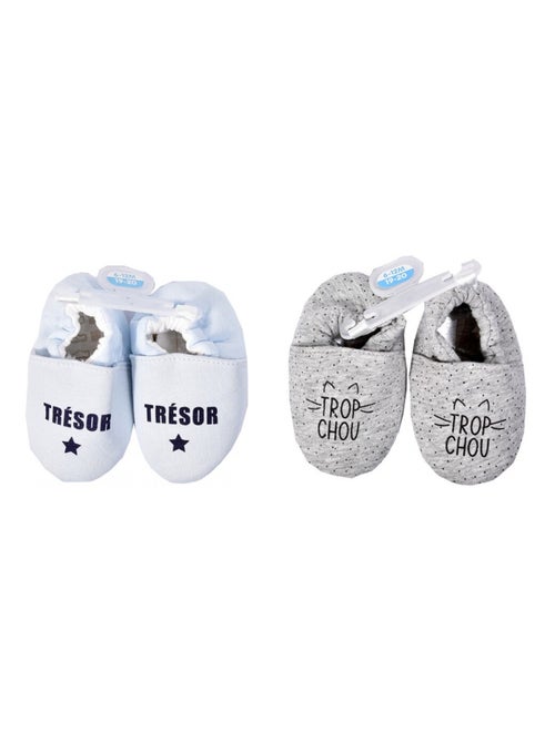 Babyschoentjes Cocooning Fantaisie - Set van 2 - Kiabi Babyschoentjes Cocooning Fantaisie - Set van 2 - Kiabi