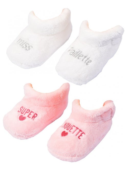 Babyschoentjes Cocooning Fantaisie - Set van 2 - Kiabi Babyschoentjes Cocooning Fantaisie - Set van 2 - Kiabi