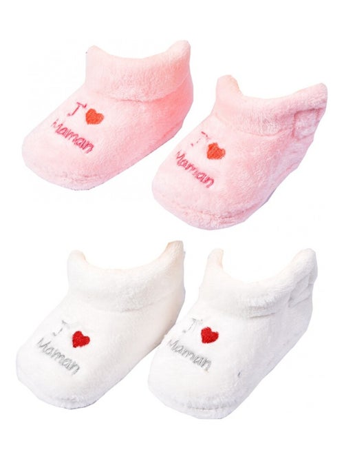 Babyschoentjes Cocooning Fantaisie - Set van 2 - Kiabi Babyschoentjes Cocooning Fantaisie - Set van 2 - Kiabi