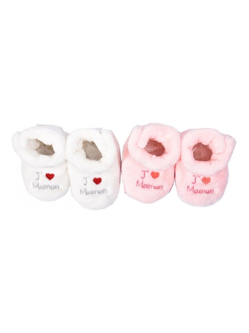 Babyschoentjes Cocooning Fantaisie - Set van 2 - Kiabi Babyschoentjes Cocooning Fantaisie - Set van 2 - Kiabi