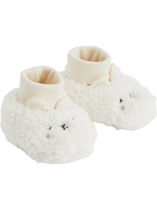 Babyschoentjes van karamelkleurige sherpa - Kiabi