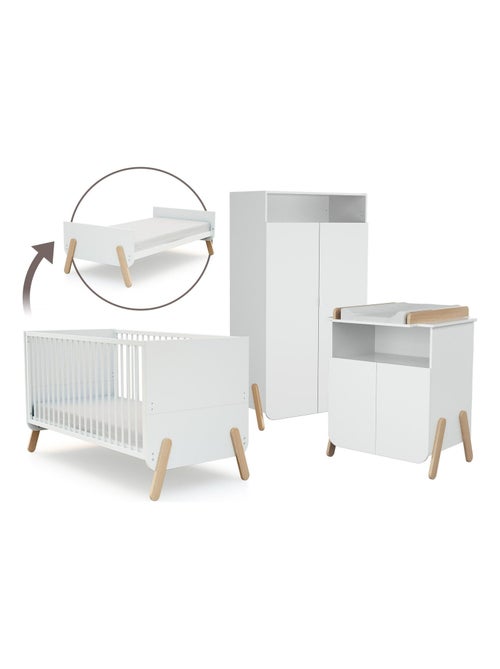 Babyslaapkamer met bed, luiertafel en kledingkast pirate in hout - Kiabi Babyslaapkamer met bed, luiertafel en kledingkast pirate in hout - Kiabi