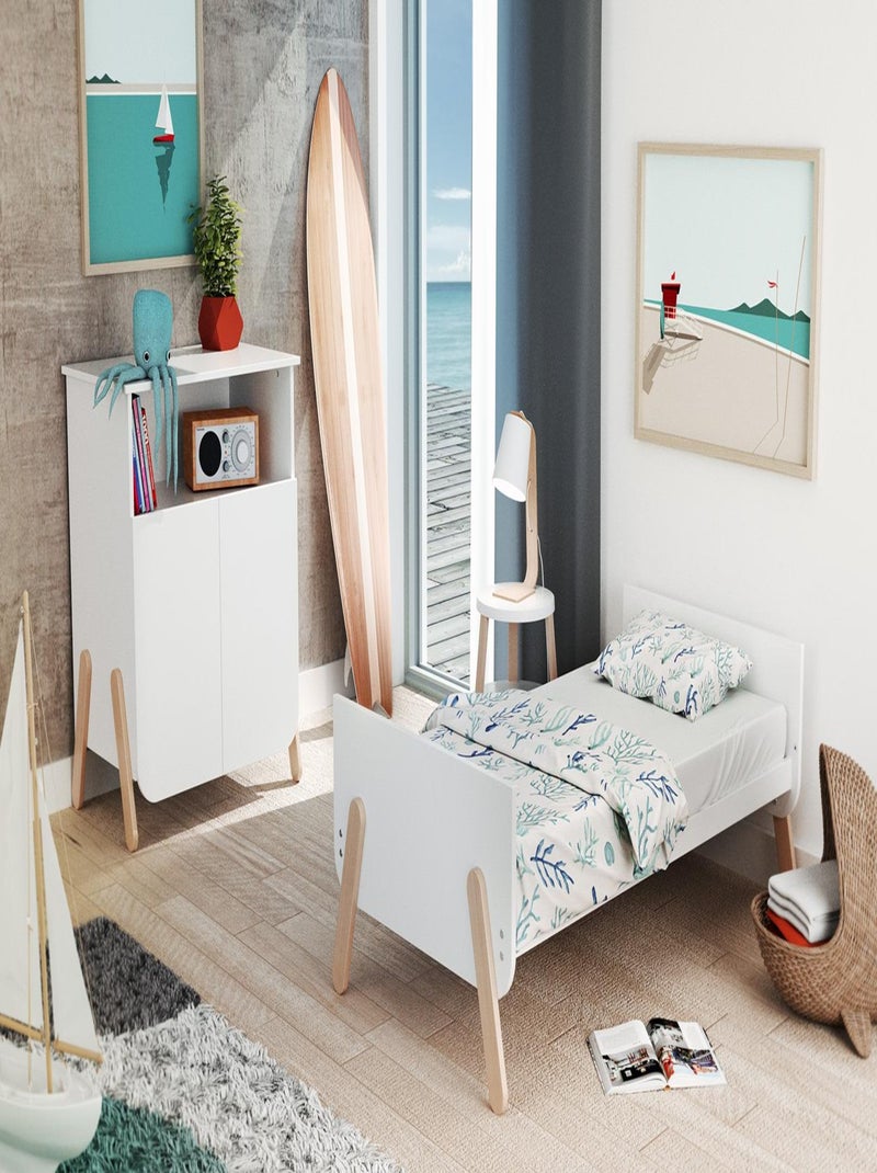 Babyslaapkamer met bed, luiertafel en kledingkast pirate in hout Beige/Wit - Kiabi