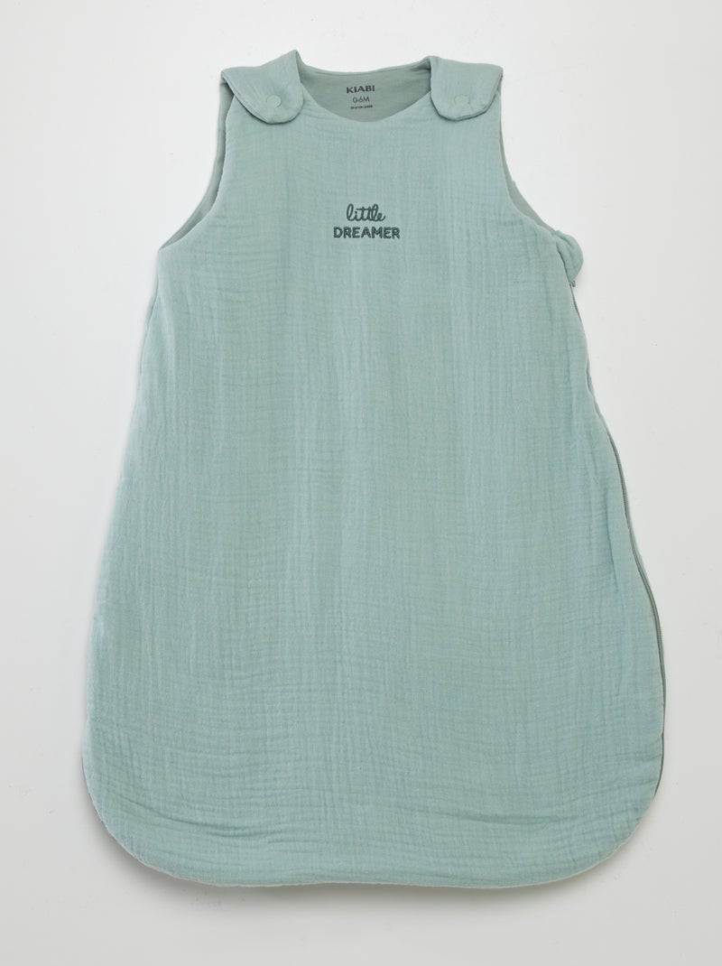 Babyslaapzak van hydrofiele stof - TOG 2.5 GROEN - Kiabi