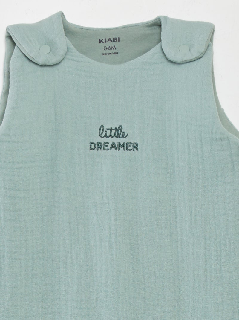 Babyslaapzak van hydrofiele stof - TOG 2.5 GROEN - Kiabi