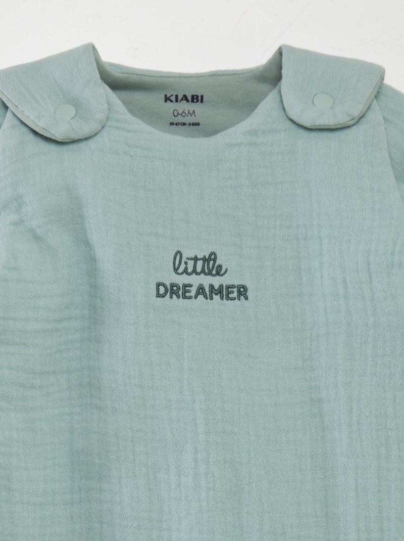 Babyslaapzak van hydrofiele stof - TOG 2.5 GROEN - Kiabi