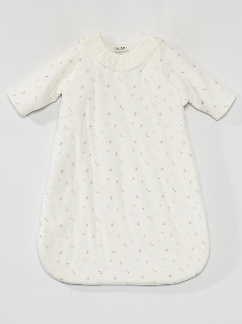 Babyslaapzak van velours met print - TOG 2.5 WIT - Kiabi