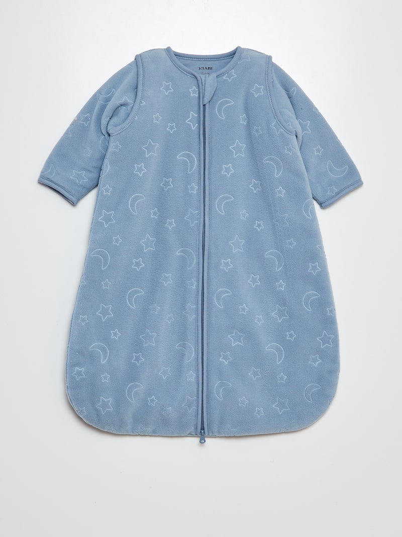 Babyslaapzakje in fleece met afneembare mouwen BLAUW - Kiabi