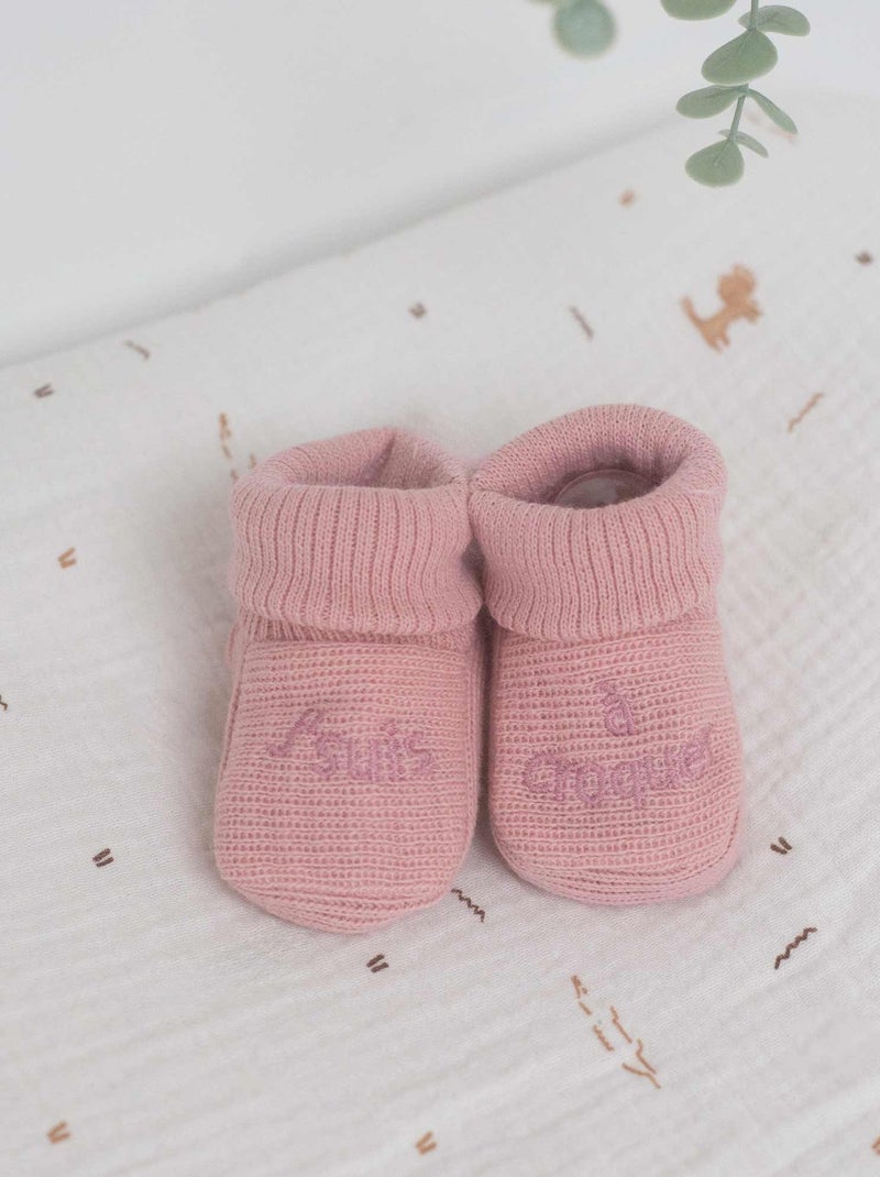 Babyslofje met borduursel Roze - Kiabi
