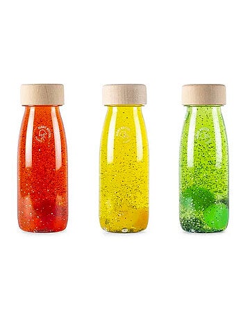 Babyspeelgoed set van 3 sensorische flesjes | petit boum