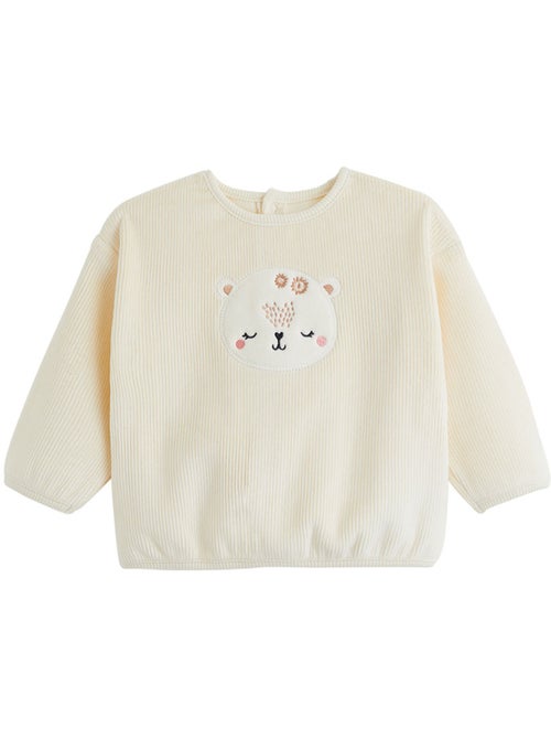 Babysweatshirt van velours sneeuw - Kiabi
