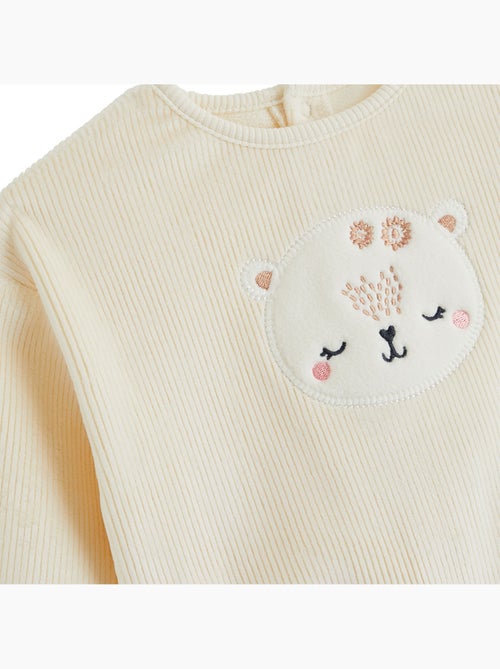 Babysweatshirt van velours sneeuw - Kiabi