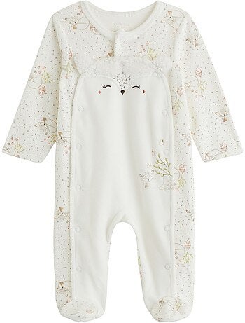 Babyvelours pyjama met brugopening