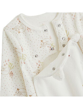 Babyvelours pyjama met brugopening
