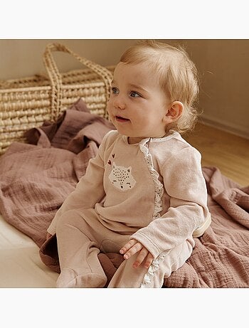 Babyvelours pyjama met ritssluiting