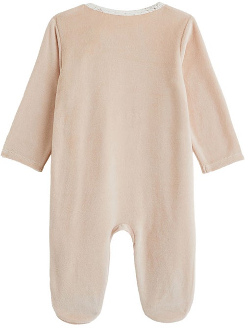 Babyvelours pyjama met ritssluiting - Kiabi
