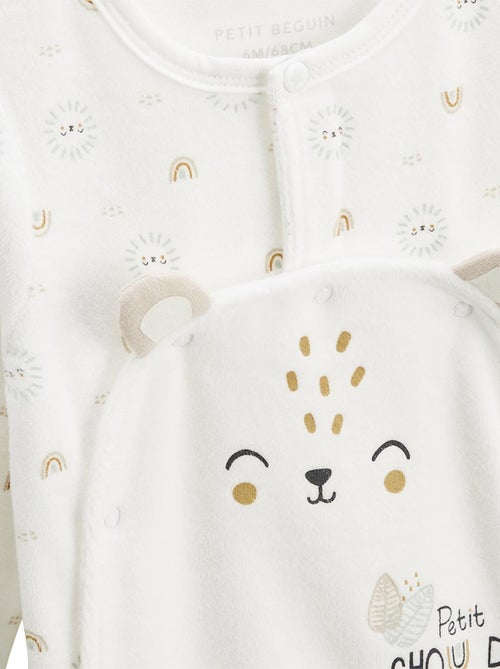 Babyvelourspyjama met brugopening, Mon Petit Chou du Pérou - Kiabi