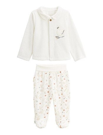 Babyvestje en -broekje van parelfluweel
