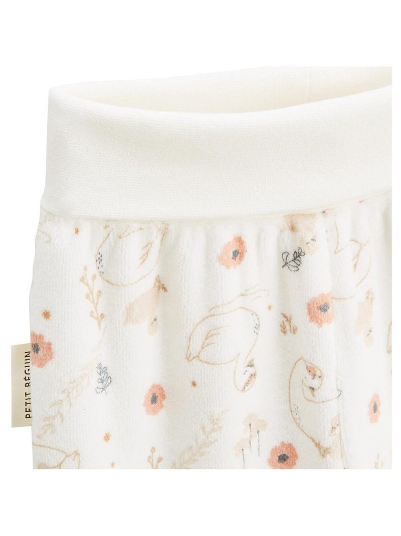 Babyvestje en -broekje van parelfluweel Ecru - Kiabi
