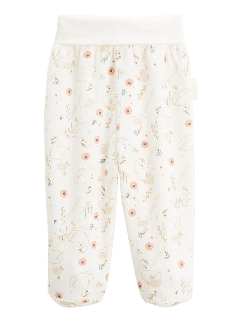 Babyvestje en -broekje van parelfluweel Ecru - Kiabi