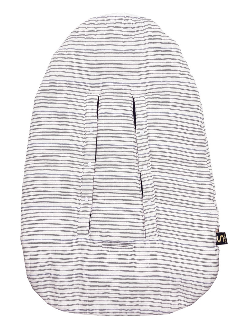 Babywikkeldeken in matrozenstijl met 5 sluitingen Wit Blauw - Kiabi