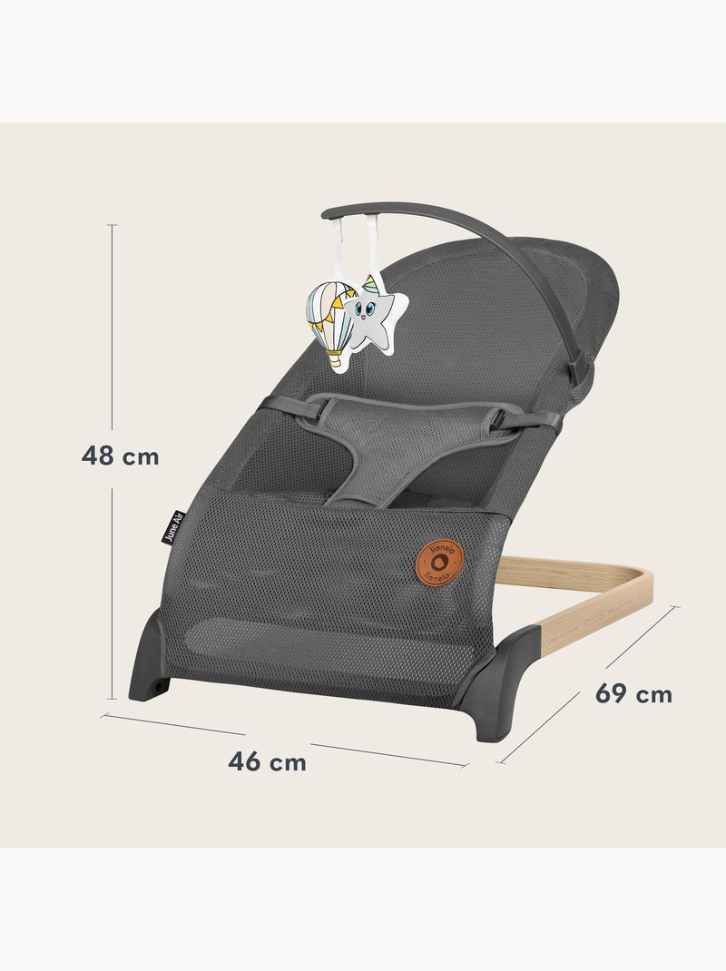 Babywip LIONELO June Air – Luchtcirculatie – Lichtgewicht – Plat opvouwbaar Grijs - Kiabi