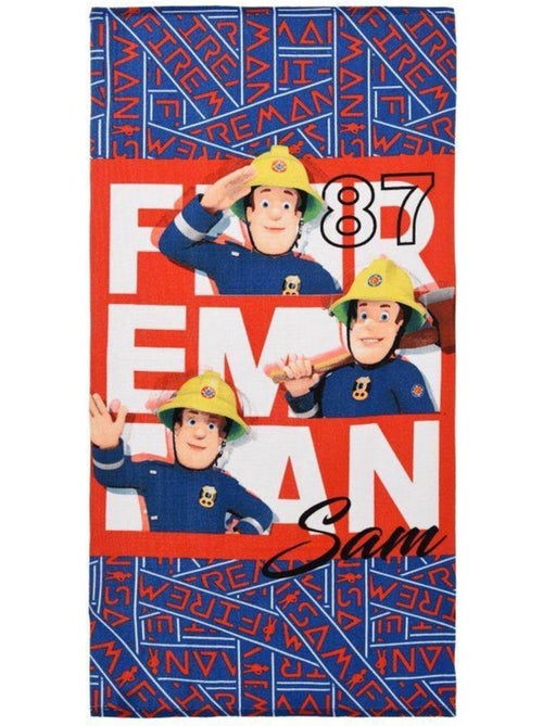 Bad- en stranddoek voor kinderen 'Brandweerman Sam' 100% polyester 140x70 cm - Kiabi