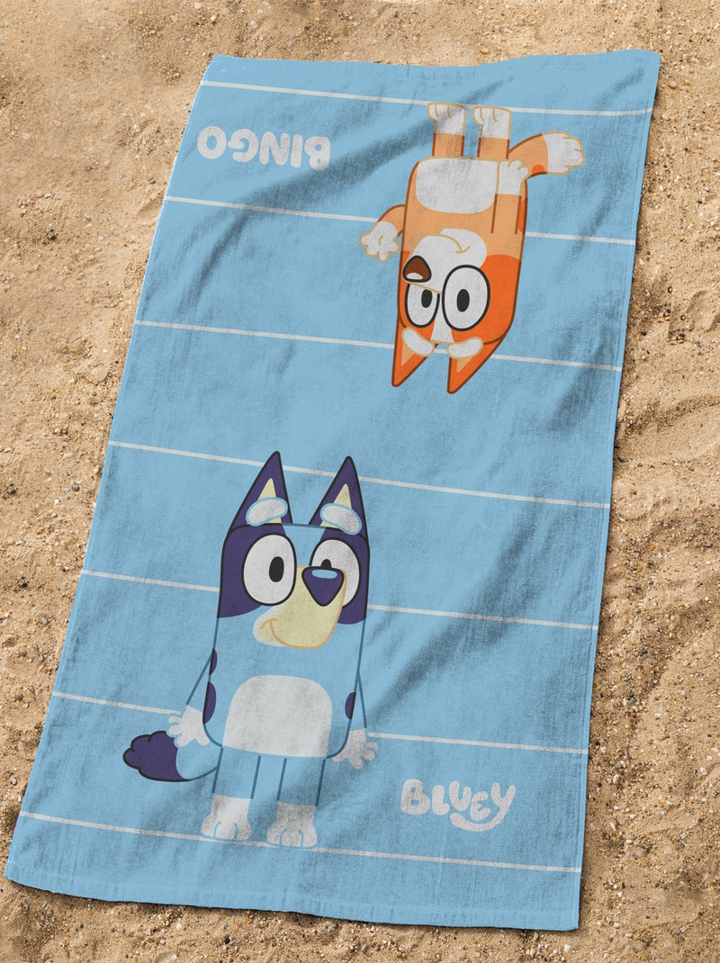 Bad- en strandhanddoek 100% katoe, bluey duo Hemelsblauw - Kiabi