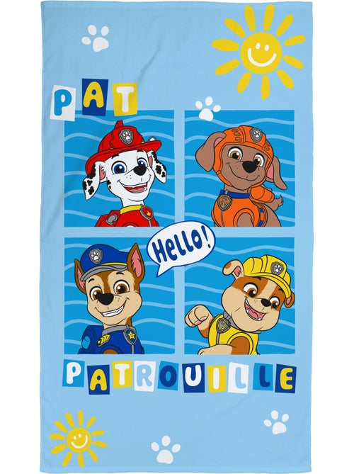 Bad- en strandhanddoek met print 100% katoen, paw patrol enjoy - Kiabi