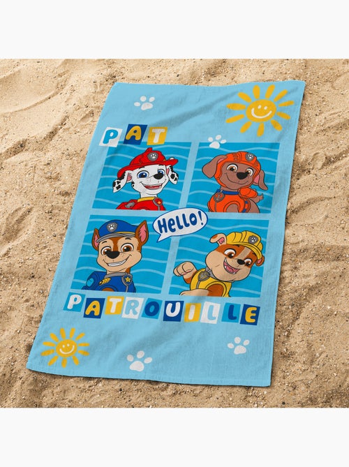 Bad- en strandhanddoek met print 100% katoen, paw patrol enjoy - Kiabi