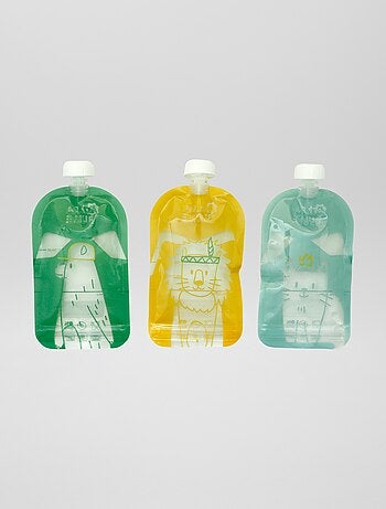 Badabulle - Setje met 15 hervulbare knijpzakjes