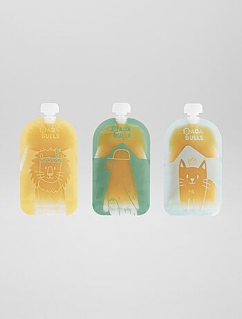 Badabulle - Setje met 15 hervulbare knijpzakjes