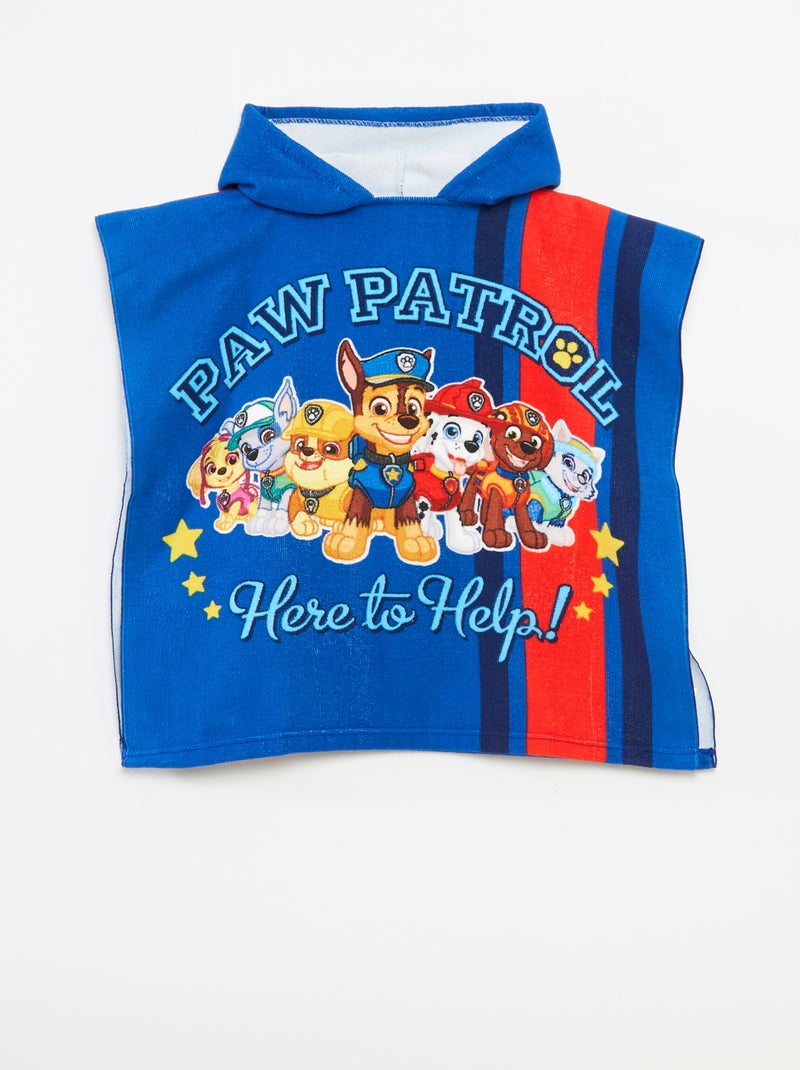 Badcape van badstof met 'PAW Patrol'-print BLAUW - Kiabi