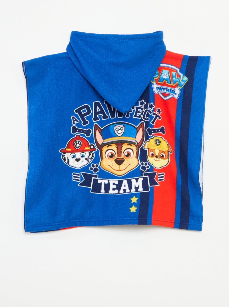Badcape van badstof met 'PAW Patrol'-print BLAUW - Kiabi