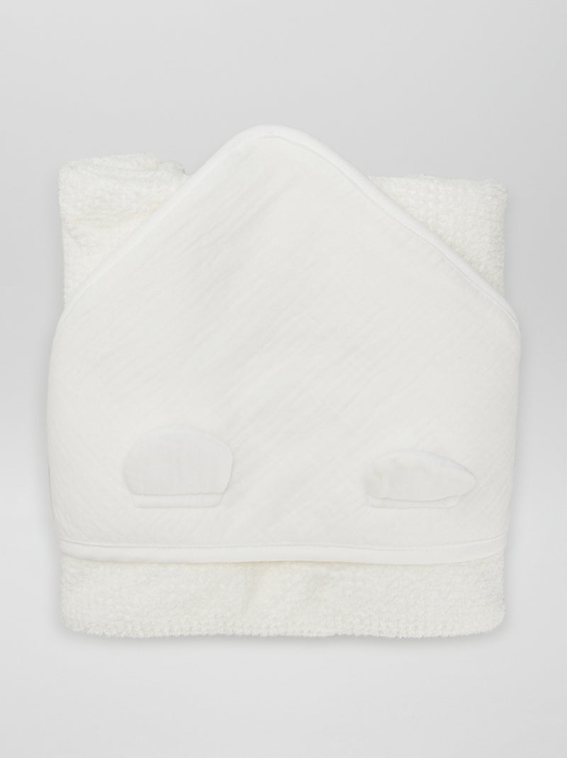 Badcape van badstof WIT - Kiabi