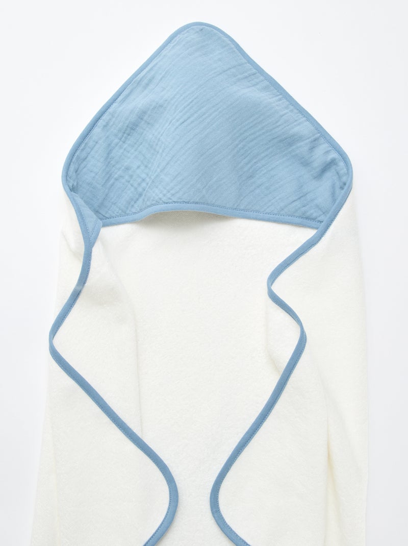Badcape van katoen 62 x 104 cm Blauw - Kiabi