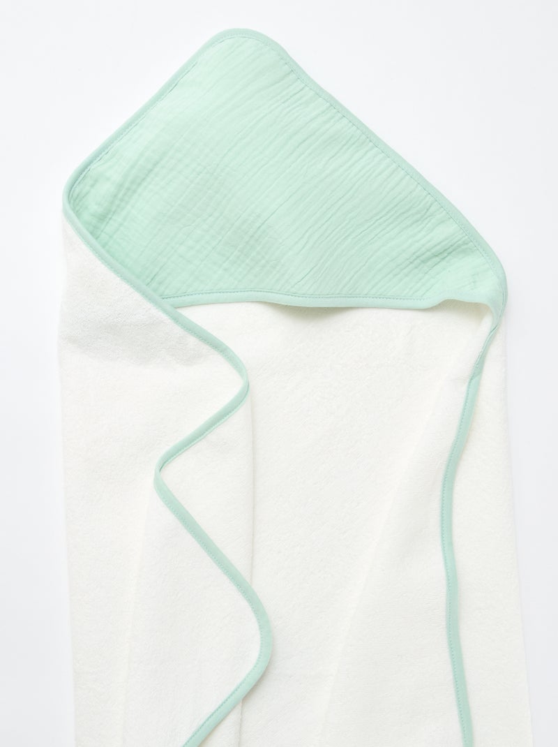 Badcape van katoen 62 x 104 cm Groen - Kiabi